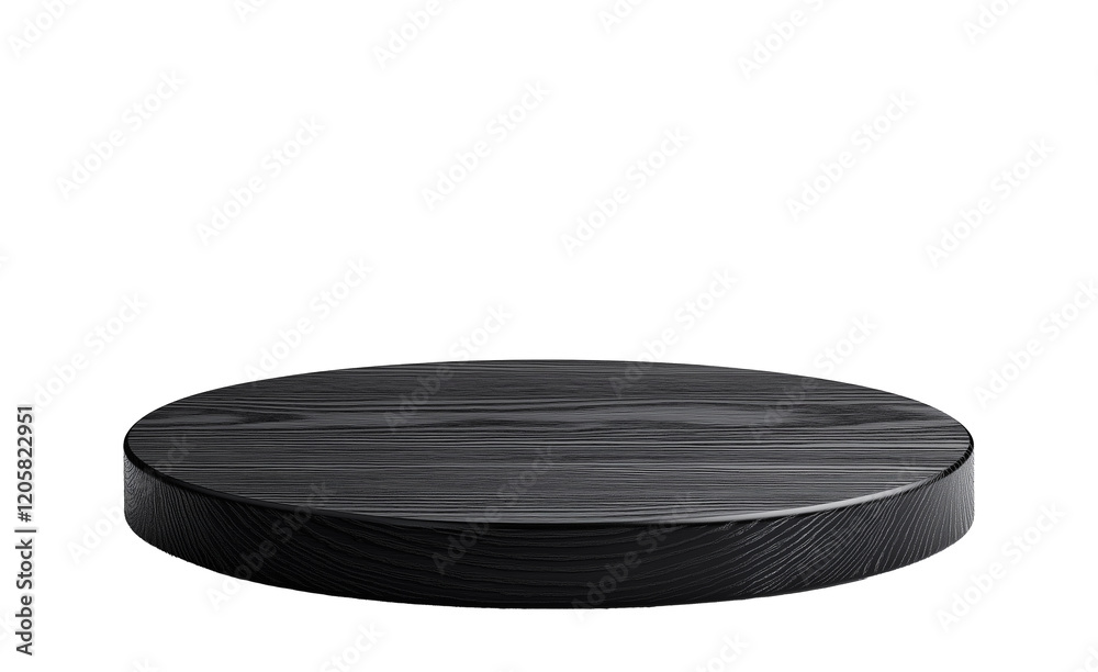 Aufkleber sleek black wooden platform with circular design, ideal for product display. smooth surface and eleg
