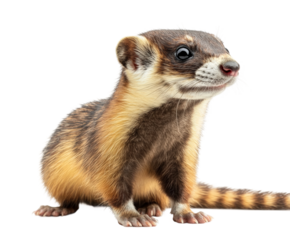 Ferret portrait studio setting animal close-up playful expression