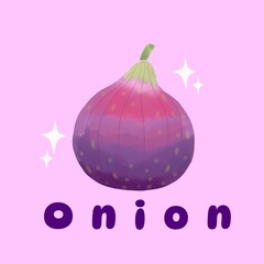 Onion with teks