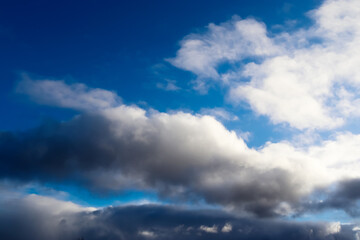 A picturesque summer sky with a blend of bright scattered clouds.