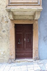 An old charming door tucked away in the narrow alleys of Maltas historic district.