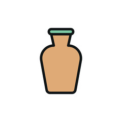 Vase icon represents elegance and home decor, perfect for interior design, floral arrangements, and decorative illustrations.