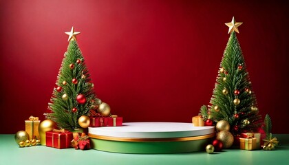 Christmas backgrounds with podium