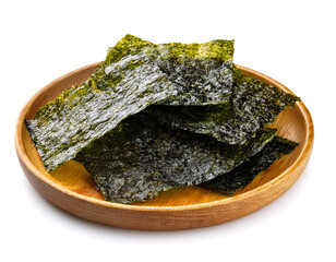 海苔。白背景。（seaweed snacks on white background）
