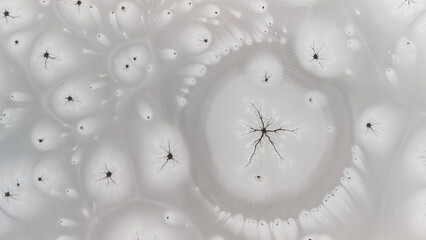 Zamarznięta tafla jeziora, wzory stworzone przez naturę, Frozen lake surface, patterns created by nature © Michal Przystas