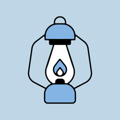 Vintage camping lantern vector icon