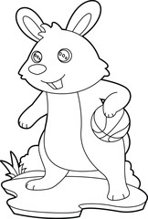 Rabbit Basketball player Basketball Animal Vector Graphic Art Illustration