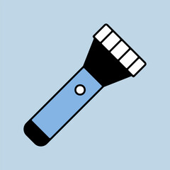 Flashlight vector isolated icon. Camping sign