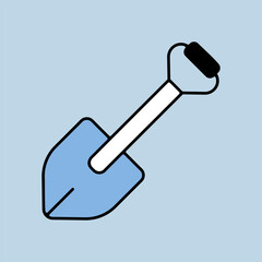 Camping shovel for expedition icon vector