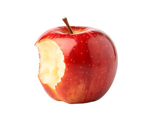 Bitten Red Apple Showing Fresh Bite and Vibrant Color