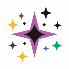  Sparkles black icon vector art illustration 
