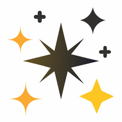 Sparkles black icon vector art illustration