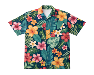 Floral Hawaiian Shirt, Tropical Pattern, Summer Fashion, Casual Beachwear