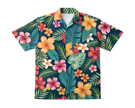 Floral Hawaiian Shirt, Tropical Pattern, Summer Fashion, Casual Beachwear
