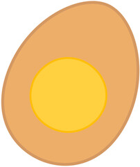 Half a spiced corned egg.
Spiced corned egg.
Traditional spiced corned egg flat icon vector isolated.
Transparent background.