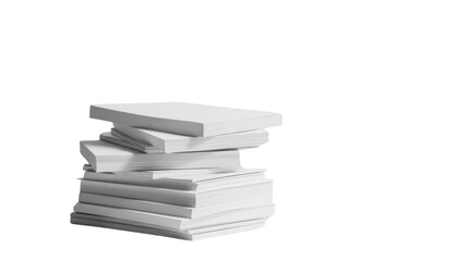 Stack of papers on transparent background