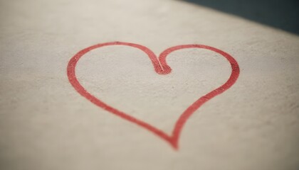 The stylized symbol paper with red hearts