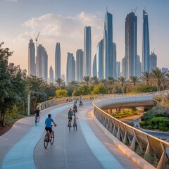 Cycling in Dubai's Modern Urban Oasis