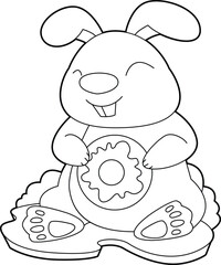 Rabbit Donut Animal Vector Graphic Art Illustration