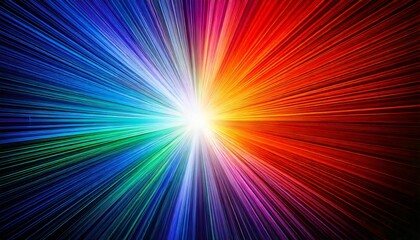 Obraz premium Bright starburst expanding with vivid colors from center point