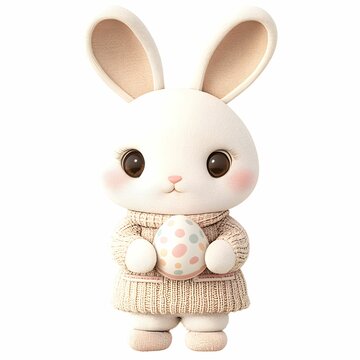 Adorable 3d easer bunny clipart
