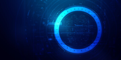 2d illustration Abstract futuristic electronic circuit technology background