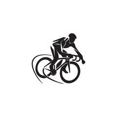 silhouette of a cyclist