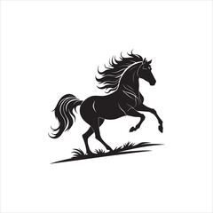 Dynamic Galloping Horse Silhouette
