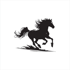 Dynamic Galloping Horse Silhouette