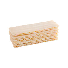 Fototapeta premium Delicious crispy milk wafer isolated on a transparent background.