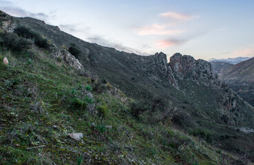 Naklejka premium mountain, mountains, algeria, africa, landscape, nature, sky, panorama, outdoor, peak, hill, background, scenery, view, travel, rock, forest, valley, beautiful, hiking, adventure, scenic, tourism.