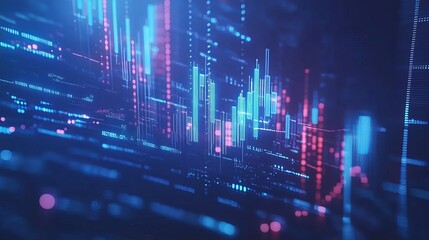 Abstract Futuristic Tech Background with Data Network Visualization