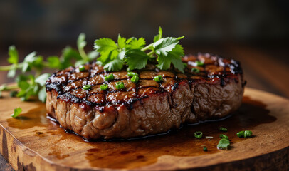 Bison Rib-Eye Steak with Chimichurri Sauce