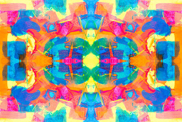 Naklejka premium Kaleidoscopic Abstract Art with Vibrant Multicolor Patterns and Intricate Swirl Designs