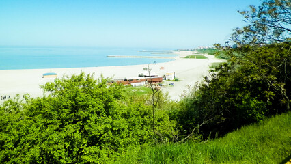 Landscape of beach in Constanta, Romania.