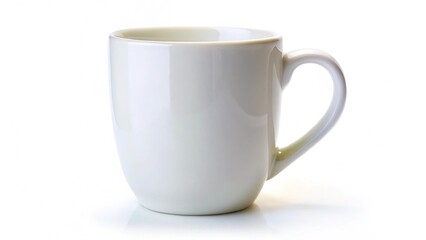 Fototapeta premium White ceramic mug, blank, isolated on a white background 