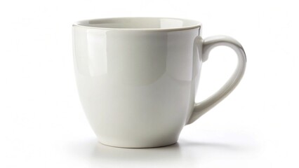 Fototapeta premium White ceramic mug, blank, isolated on a white background 