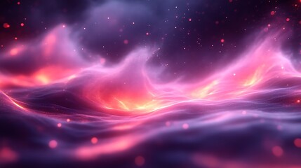 Fototapeta premium Abstract Pink and Purple Glowing Energy Landscape