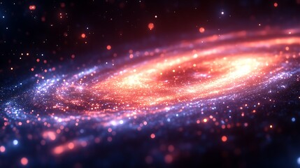 Obraz premium Abstract Cosmic Galaxy Swirling Red Blue Lights