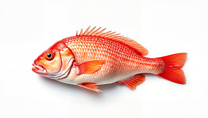 Obraz premium Vibrant red snapper on clean white background, natural beauty