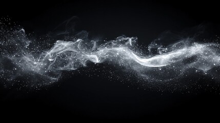 Ethereal Glow: Abstract wave of luminous particles floating in the darkness, creating a mesmerizing and ethereal visual. Perfect for backgrounds.