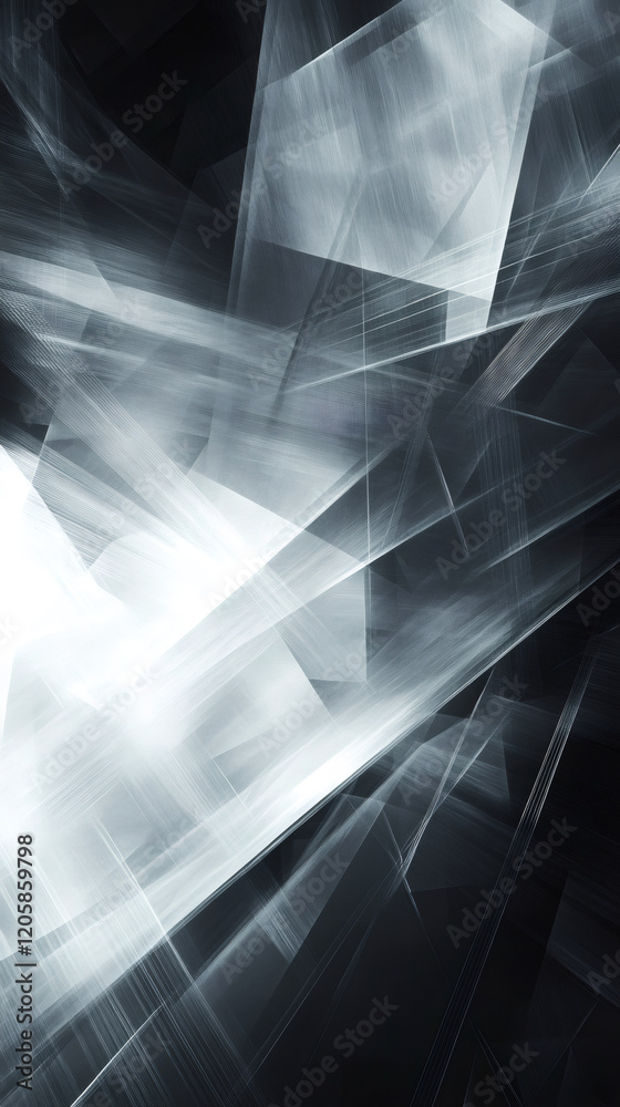 Poster Light trails and shapes intersect to create an abstract background, suitable for various design projects