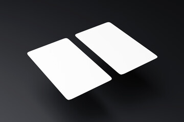 Rounded Corner Businesscard mockup（角丸名刺2枚モックアップ ｜ 黒背景）