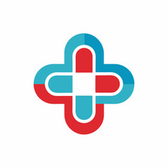 Obraz premium Medical minimalist logo on white background