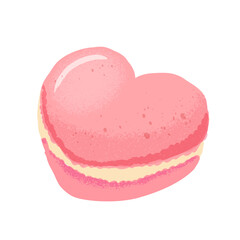 ハートのマカロン 手描きイラスト素材