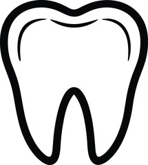 Tooth vector icon, tooth silhouette vector, Black tooth shape symbol graphic
