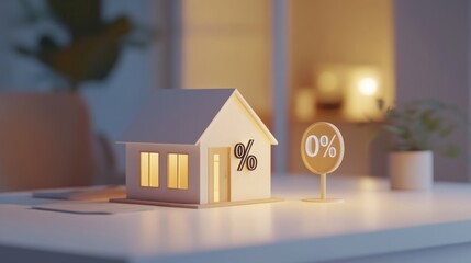 Zero-percent home loan offer, night, interior