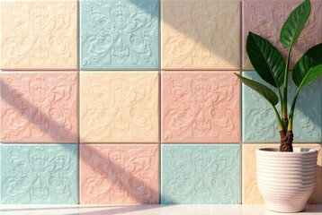Obraz premium Mexican Ceramic Tiles - Minimalist Soft Colors