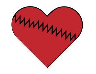 red heart on white