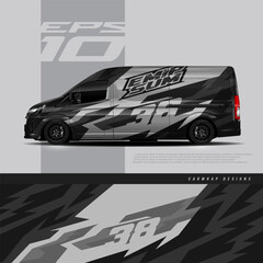Cargo blind van and car wrap vector, Graphic abstract grunge stripe designs for wrap branding vehicle.